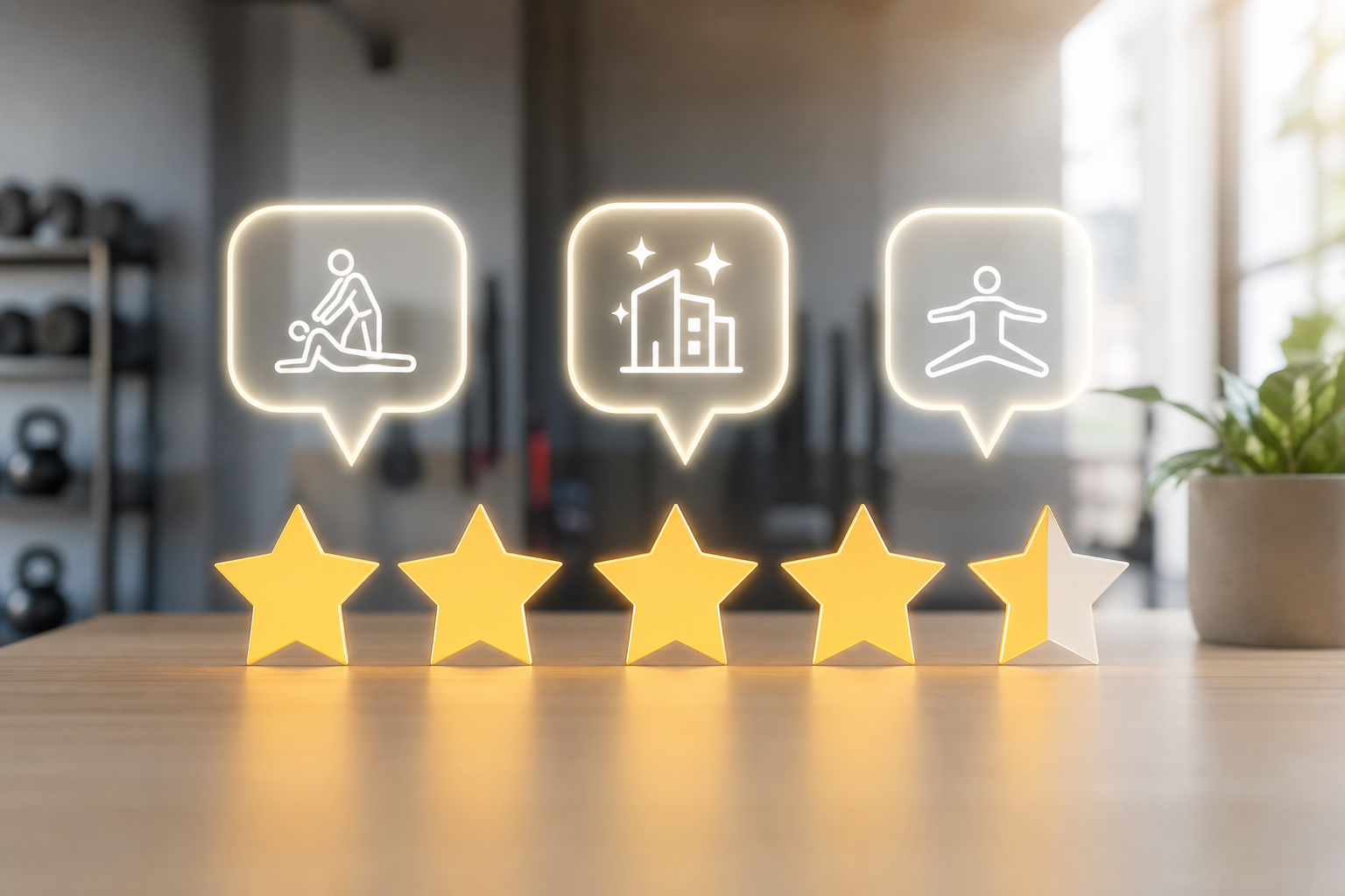 An infographic showing a high rating score of 4.8 out of 5 stars with a visually appealing design. T