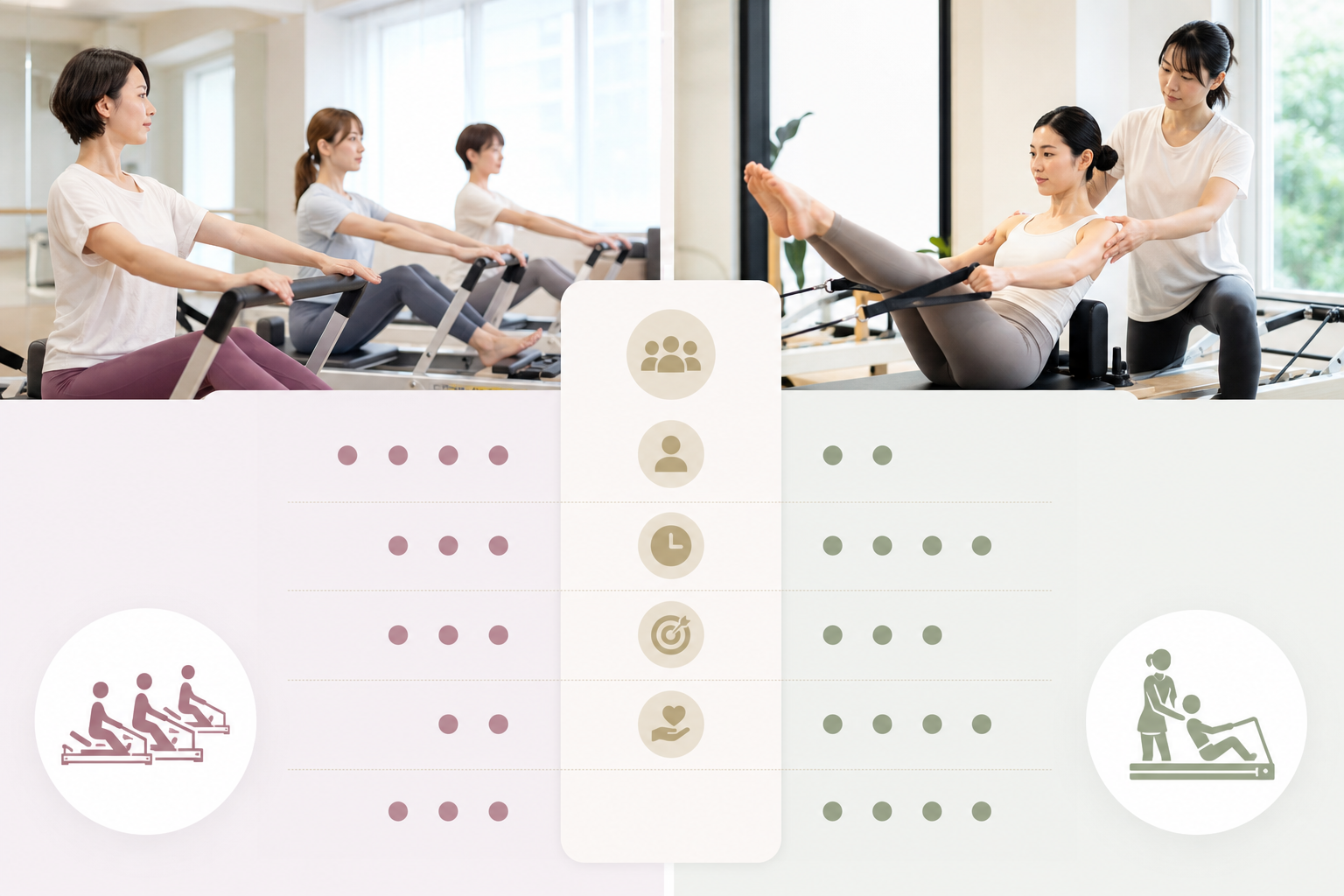 A clean, easy-to-read comparison table graphic illustrating the differences between group and person
