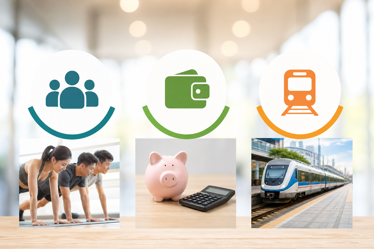 An infographic or comparison chart layout showing three icons representing key decision factors: 1.