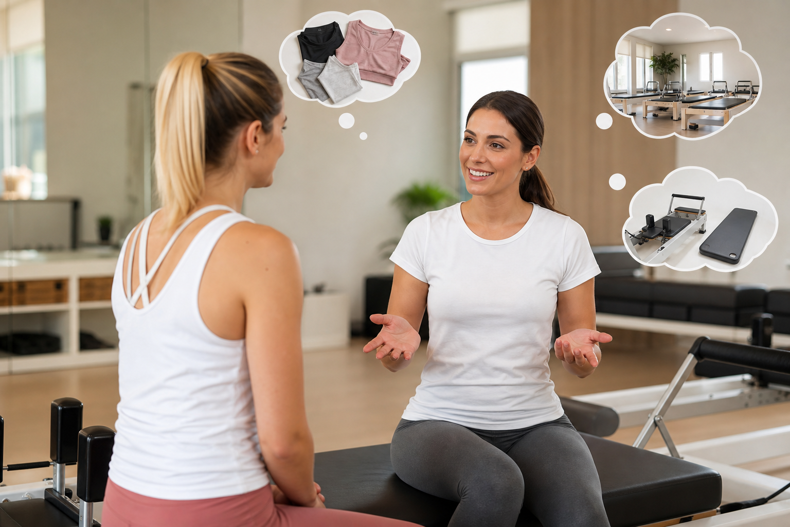 A warm and helpful illustration of a female instructor talking to a student, representing a Q&A sess