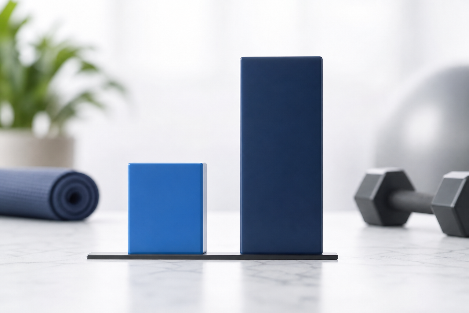 A clean bar chart illustration comparing the average monthly cost of group pilates classes versus pe